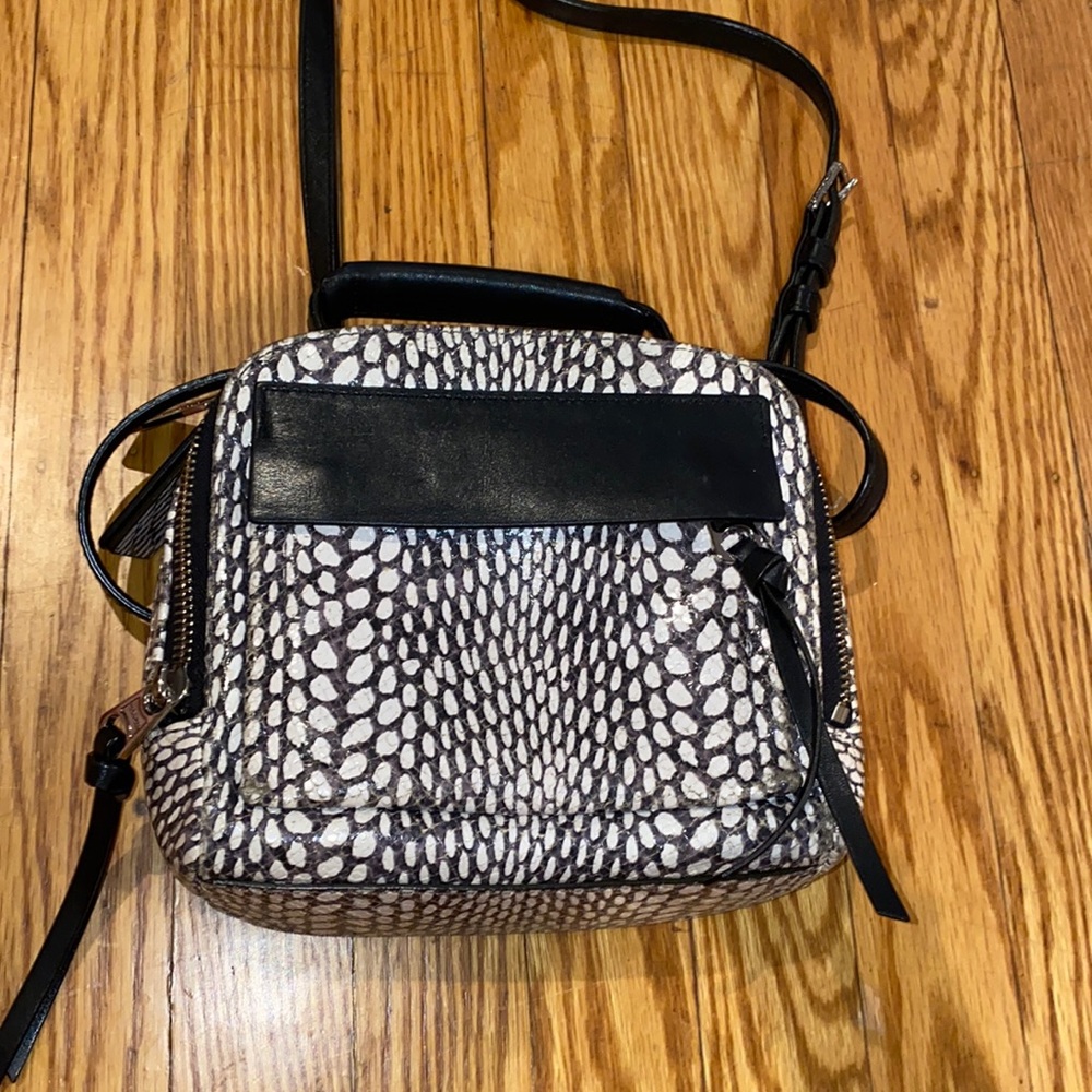 Coach black and white cross body bag
